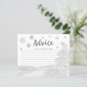 Snowflakes Budget Grey Baby shower Cartes de conse (Debout devant)