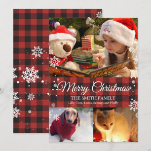 Snowflakes & Buffalo Pset 3-fotokerstkaart Kaart