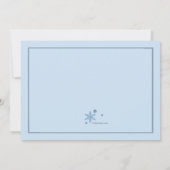 Snowflakes Cadre photo Faire-part de naissance ble (Dos)
