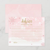 Snowflakes Cartes de conseils Baby showers abordab (Devant / Derrière)