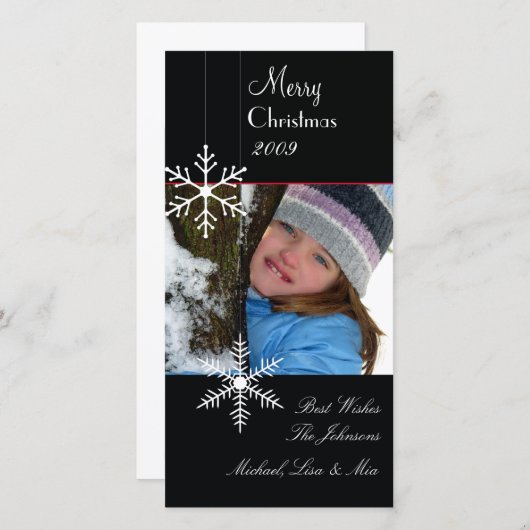 Snowflakes ~ cartes photos noires et blanches de N (Devant / Derrière)