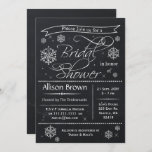 snowflakes Chalkboard Bride douche Invitations<br><div class="desc">Flammes de neige mod et tendance Chalkboard mariage d'hiver nuptiale douche Invitations</div>