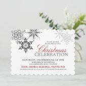 Snowflakes Christmas Party Invitation (Debout devant)
