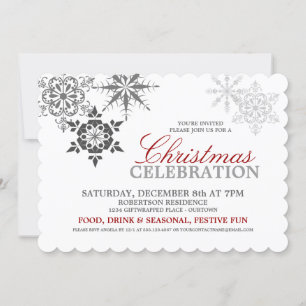 Snowflakes Christmas Party Invitation