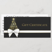 Snowflakes Christmas Tree Bow Black Grey Carte Cad (Devant / Derrière)