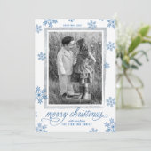 Snowflakes classique Carte photo de Noël de famill (Debout devant)