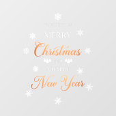 Snowflakes Copper Merry Kerstmis Cling Raamsticker (Vel)