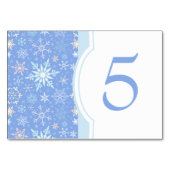 Snowflakes de Noël Dîner de fête Numéro de table (Devant)