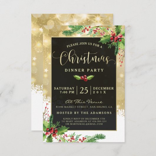 Snowflakes de Starburst| Invitation à la fête de N (Devant / Derrière)