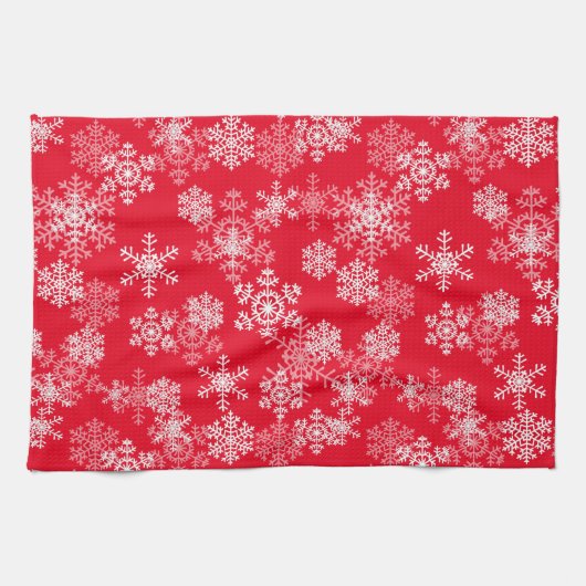 Snowflakes de vacances Serviette de cuisine (Horizontal)