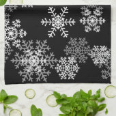 Snowflakes de vacances Serviette de cuisine (Plié)