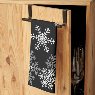 Snowflakes de vacances Serviette de cuisine