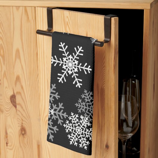 Snowflakes de vacances Serviette de cuisine (Pliage en tiers)