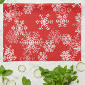 Snowflakes de vacances Serviette de cuisine (Plié)