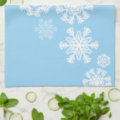Snowflakes de vacances Serviette de cuisine (Plié)