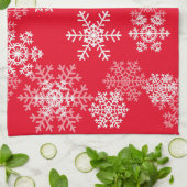 Snowflakes de vacances Serviette de cuisine (Plié)