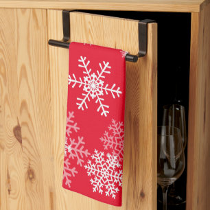 Snowflakes de vacances Serviette de cuisine