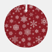 Snowflakes, décoration rouge, motif de Noël. (Verso)