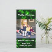 Snowflakes Deep Green Arrière - plan Vt Carte phot (Debout devant)