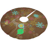Snowflakes Deer Ornaments Holiday Tree Skirt Kerstboom Rok (Gekanteld)