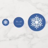 Snowflakes d'hiver dans la Table Bleue Confetti (Derrière)