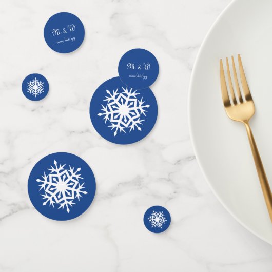 Snowflakes d'hiver dans la Table Bleue Confetti (Groupe)