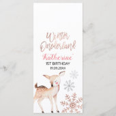 Snowflakes d'hiver des cerfs ONE derland Menu d'an (Dos)