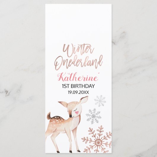 Snowflakes d'hiver des cerfs ONE derland Menu d'an (Dos)