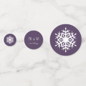 Snowflakes d'hiver en Confetti de table violette (Derrière)