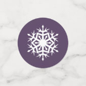 Snowflakes d'hiver en Confetti de table violette (Petit recto)