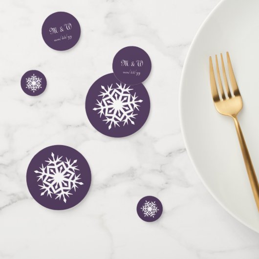 Snowflakes d'hiver en Confetti de table violette (Groupe)