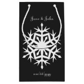 Snowflakes d'hiver en sac cadeau noir (Dos)