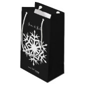 Snowflakes d'hiver en sac cadeau noir (Dos Angle)
