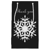 Snowflakes d'hiver en sac cadeau noir (Devant)