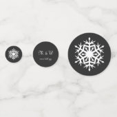 Snowflakes d'hiver en Table Noire Confetti (Devant)