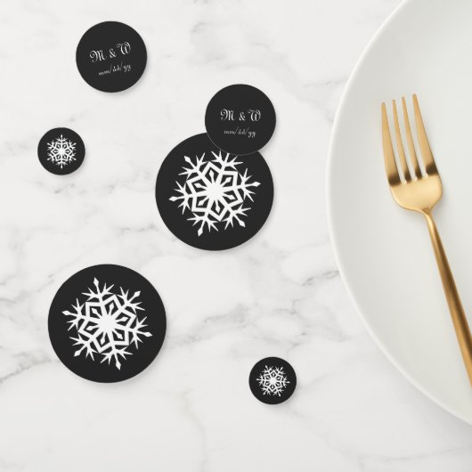 Snowflakes d'hiver en Table Noire Confetti (Groupe)