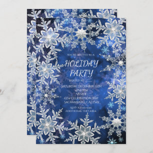 Snowflakes d'hiver Invitations à la fête des Fêtes