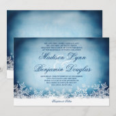 Snowflakes d'hiver Invitations de noces de Noël (Devant / Derrière)