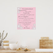 Snowflakes d'hiver Poster Mariage, signe Merci (Cuisine)