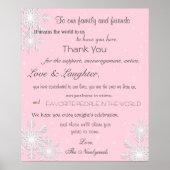 Snowflakes d'hiver Poster Mariage, signe Merci (Devant)