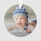 Snowflakes d'hiver Première photo de Noël du bébé (devant)