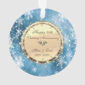 Snowflakes Diamonds 50th Wedding Jubileum Ornament (achterkant)