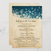 Snowflakes Dîner de répétition rustique invitation (Devant / Derrière)