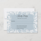 Snowflakes dusty blue winter wedding RSVP (Devant)