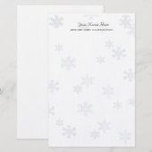 Snowflakes Elegant White Stationery Linen Paper Briefpapier (Voorkant / Achterkant)