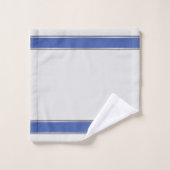 Snowflakes en argent de Noël avec Bleu Blanc (Gant de toilette)