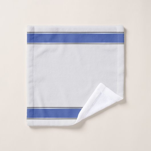 Snowflakes en argent de Noël avec Bleu Blanc (Gant de toilette)