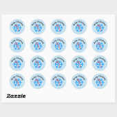 Snowflakes en Candy Cane Classic Round Sticker (Vel)