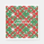 Snowflakes en geplatte rode, groene en witte kerst servet (Voorkant)