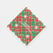 Snowflakes en geplatte rode, groene en witte kerst servet (Hoek)